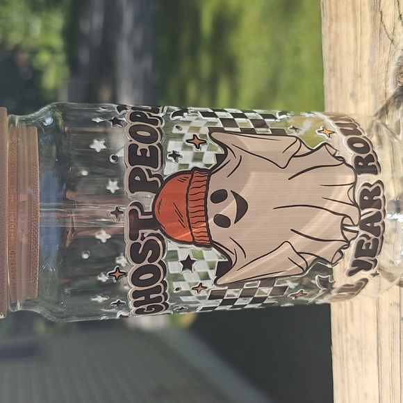 I Ghost People Glass Tumbler with Straw - Picture 4 of 4